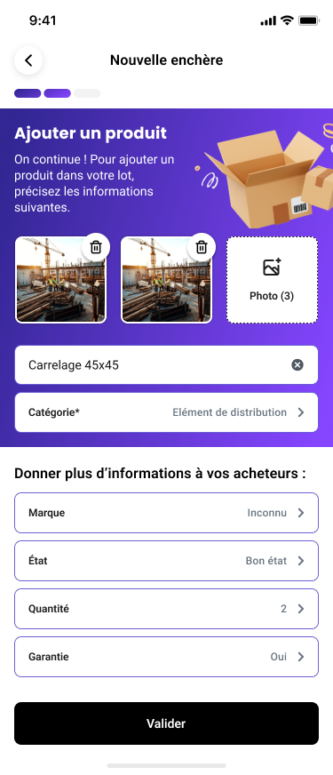 Mockup : création d'une nouvelle annonce SWAP